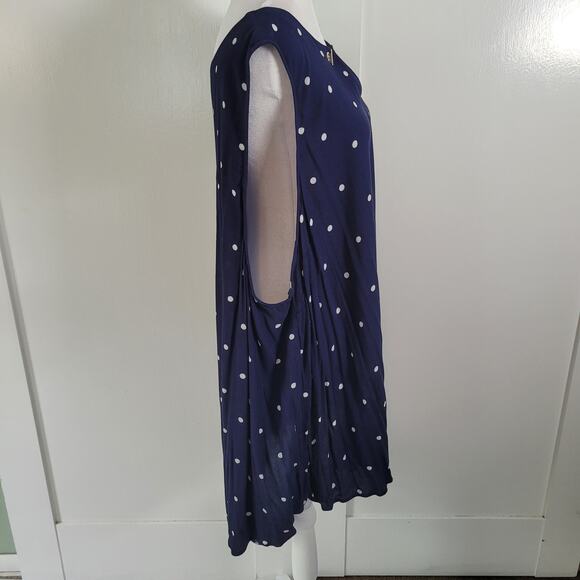 Torrid Size 5 Crepe Chain Detail Tank Blue White Polka Dot Nautical Essentials - Picture 3 of 8